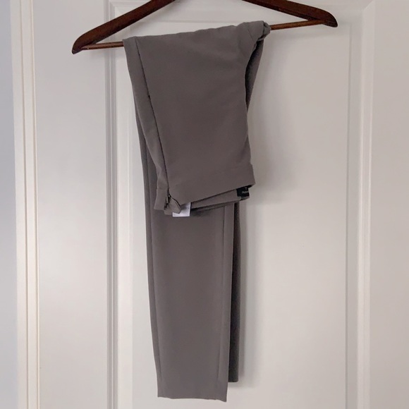 Banana republic skinny grey/tan pants w side zip - Picture 2 of 4